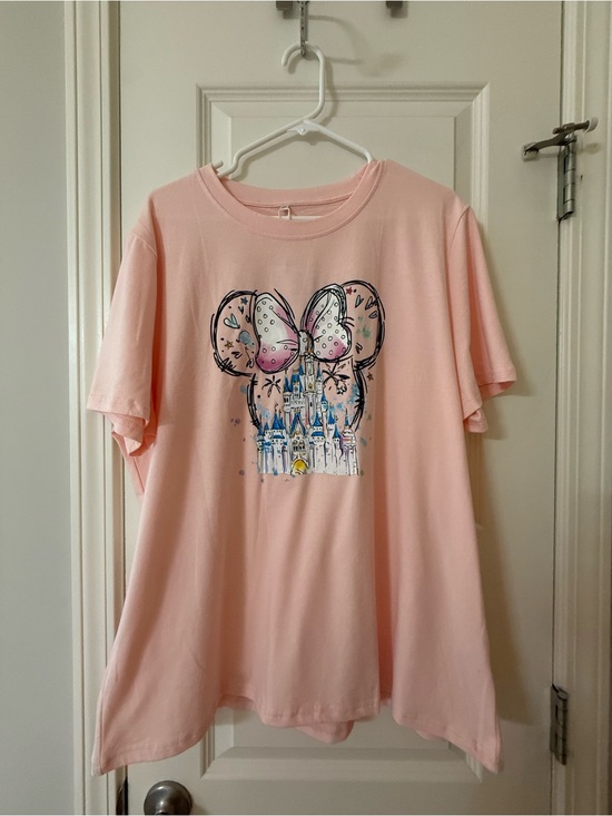 Amazon Tops - Amazon Pink Disney Graphic Castle & Bow Short Sleeve Tee New With Tags XXL